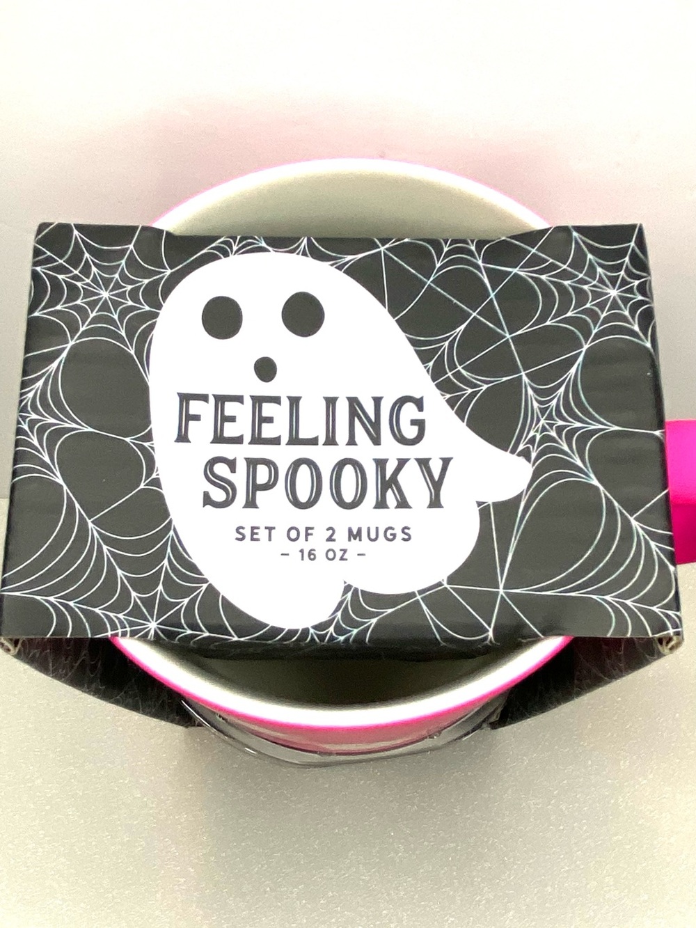 Halloween Ghost Ceramic Mug Set glow in the dark - Pink & Black - Picture 2 of 2